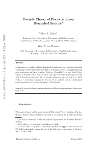 Towards Theory of Piecewise Linear Dynamical Syste