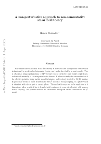 A non-perturbative approach to non-commutative sca