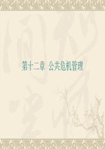 第12章 公共危机管理