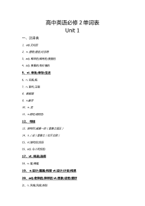 高中英语必修2单词互译