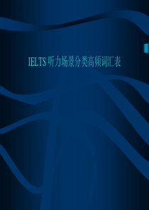 IELTS 听力场景分类高频词汇表