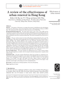 A review of the effectiveness of urban renewal in 