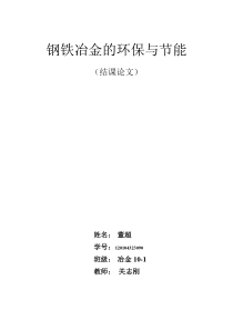 钢铁冶金的环保与节能