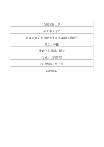 铜陵清泉矿业有限责任公司战略转型研究