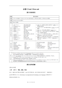 高中英语一轮复习资料-必修5 Unit5 First aid