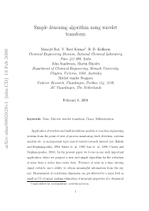 Simple Denoising Algorithm Using Wavelet Transform
