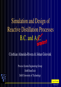 simulation and design of reactive distillation pro