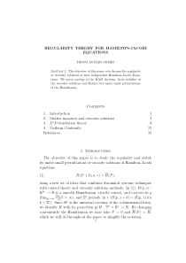 Regularity theory for Hamilton-Jacobi equations