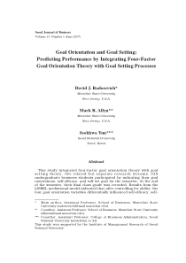 Goal Orientation and Goal Setting Predicting Perfo