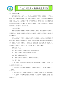 六年级下册生命与健康常识教学计划