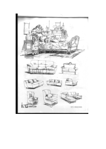 室内小品手绘线稿