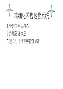 精细化零售运营系统