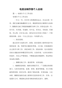 电视台制作部个人总结