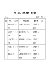 个人问题整改清单