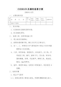 c15301co压缩机干气密封检修方案