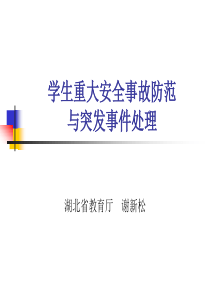 学生重大安全事故预防与突发事件处理