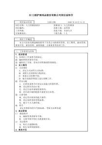 医药行业-人力资源部部长岗位说明书