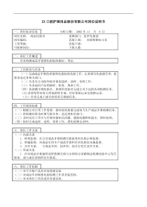 医药行业-技术发展部-成品化验员岗位说明书