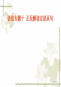 2012年高考英语复习突破课件：语法专题十 正反解读定语从句.