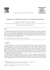 Using data envelopment analysis for costing bank p