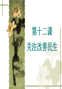 第12课-关注改善民生