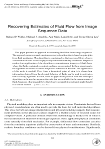 Recovering estimate of fluid flow from image seque