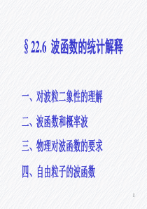 22.6波函数及其统计解释