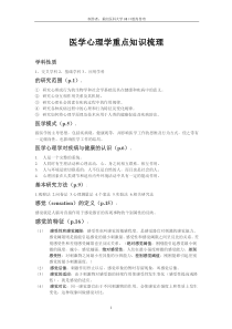 【重庆医科大学】医学心理学重点知识梳理
