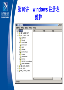 WINDOWS注册表分析与维护