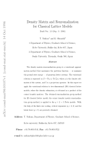 Density Matrix and Renormalization for Classical L