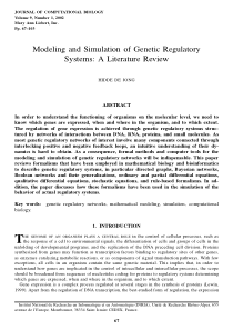 Modeling and simulation of genetic regulatory syst