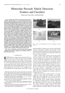 Monocular Precrash Vehicle Detection Features and 