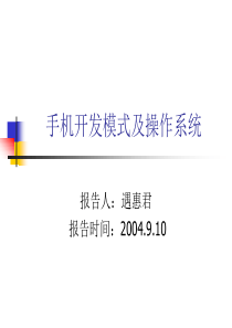 手机开发模式及操作系统