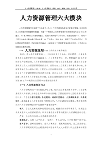 人力资源管理六大模块分析手册