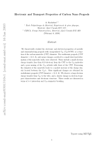 Electronic and Transport Properties of Carbon Nano