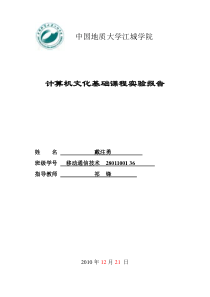 计算机文化基础实验报告