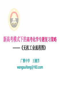新高考模式下的高考化学专题复习策略――《无机工业流程图》