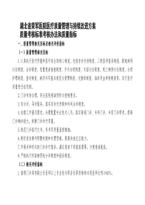 医疗质量管理与持续改进的质量考核标准
