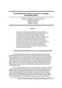 Content-Based ESL Writing Curriculum A Language So
