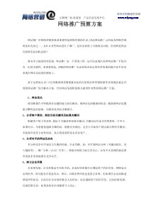网络推广预算方案