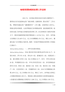 地税局国际税收征管工作总结