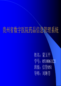 贵州省数字医院药品信息管理系统