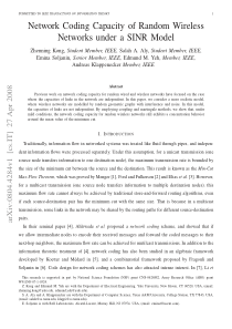 Network Coding Capacity of Random Wireless Network