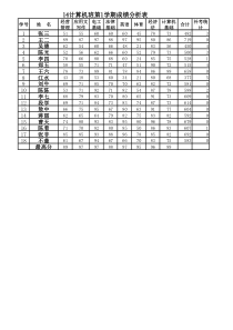 Excel学生成绩综合分析表