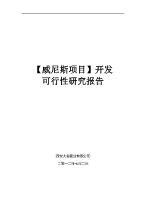 西安威尼斯项目开发可行性研究报告