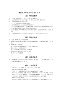 冀教版六年级科学下册知识点
