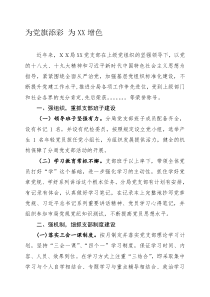 XX市XX局党支部创建党建工作示范点申报材料资料
