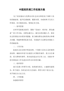 中医院民调工作实施方案