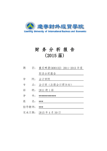 标准财务分析报告