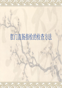 肛门直肠指检的检查方法